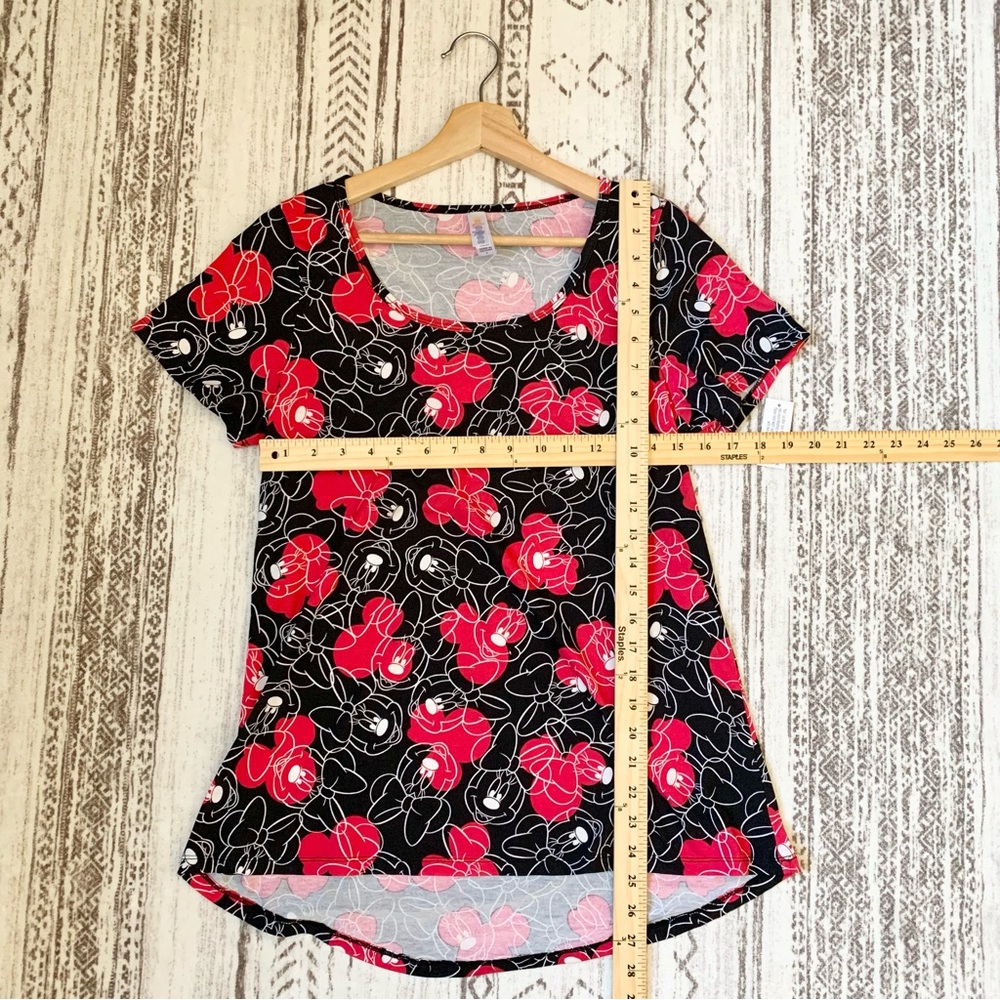 LulaRoe Black Red Minnie Mouse Short Sleeves Tee US Small - Picture 5 of 6